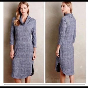 Anthropologie Saturday Sunday Blue Chemise Cowl Neck Sweater Dress